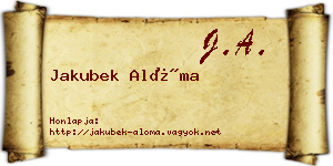 Jakubek Alóma névjegykártya